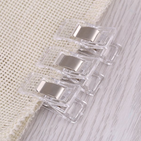20 st plastklämmor för quiltning, sömnad, stickning, tygbindning, nålarbete (transparent)