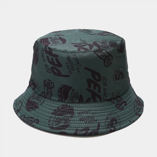Sød Bucket Hat Strand Fiskerhatte til Kvinder, Vendbar D Green