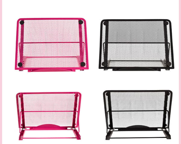 Ventilert Mesh Justerbar Bærbar Stativ Multifunksjonell Sammenleggbar Flat iPad Stativ, Grå