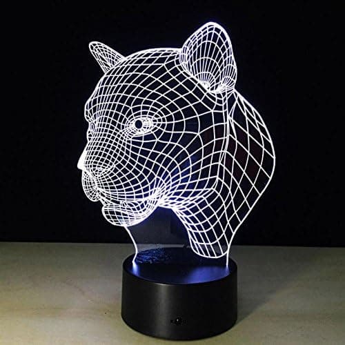 Cheetah Leopard 3D Lys Deco LED Bordlampe USB Lading Nattbord