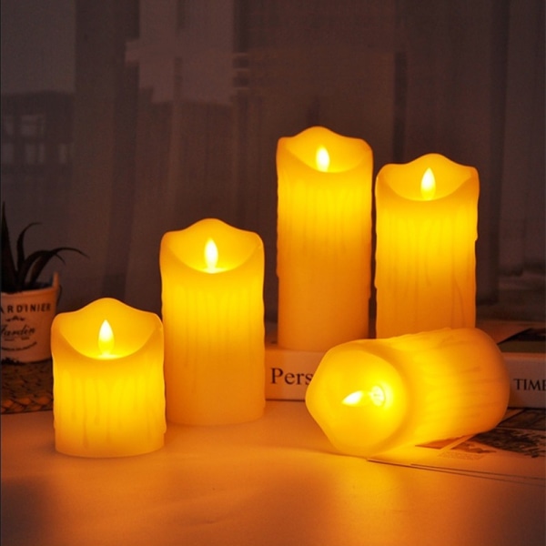Halloween LED Candle Light ,5st Can Swing Cylindr