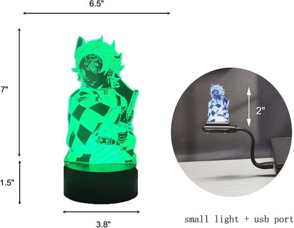 Kamado Tanjirou 3D Illusion Demon Slayer LED Anime Lampe Bord