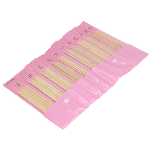 55 st bambu stickning stickor dubbelspetsiga långa garn stickning stickor set för DIY hantverk tillbehör
