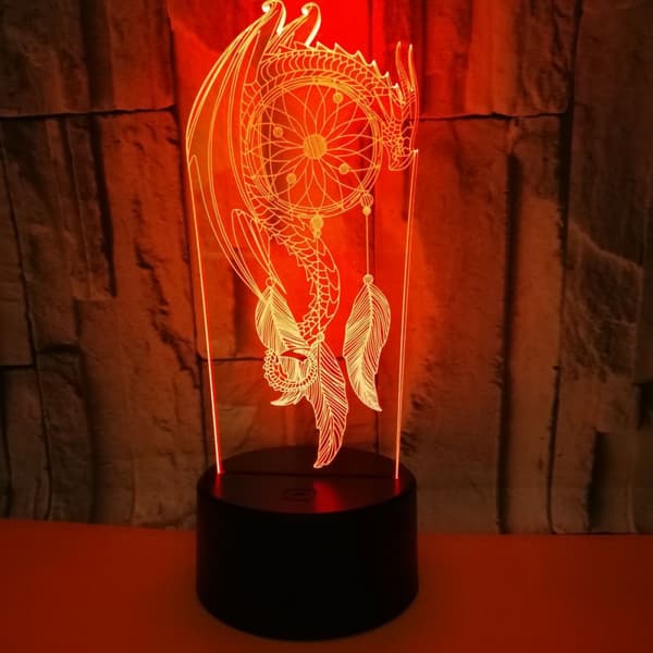 Vindspil Natlampe, 3D Illusionslampe, 7 Farver Skiftende