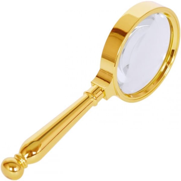 10X Handheld Magnifying Glass, Metal Handle Bronze, 80mm Rea