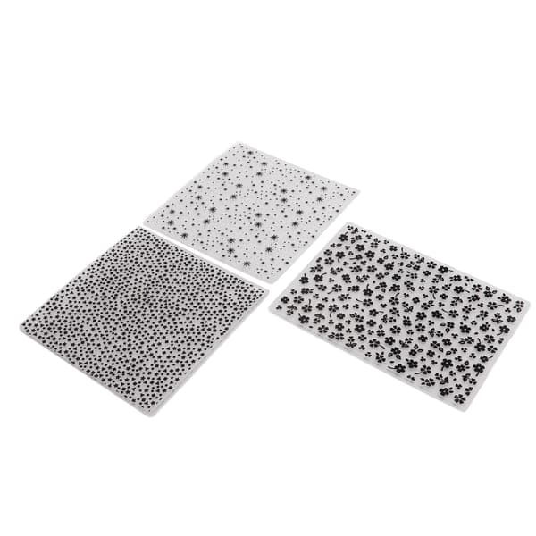 3 stk. Embossing-mapper, dekorative plastmaler for DIY-skrapbøker og kortlaging