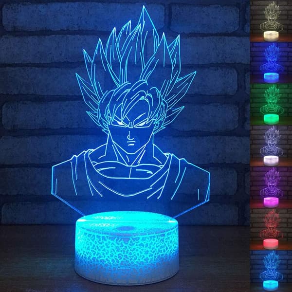 3D Optisk Illusion Tegneseriefigur Sensor Natlampe wit
