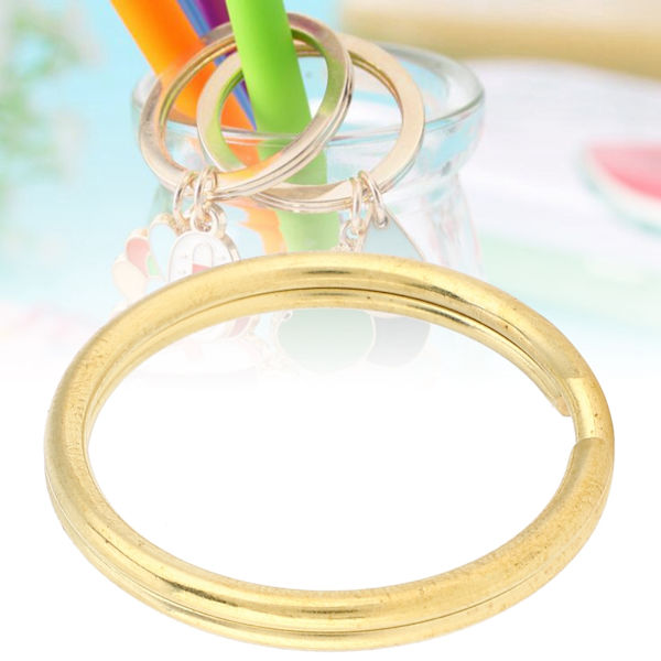 10 stk. Messing Nøglering Guld Taske Krog Forbindelse Nøglering DIY Læder Håndværk Hardware Tilbehør 35mm