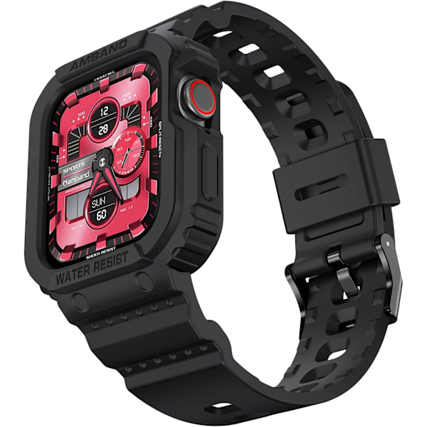 Yhteensopiva Apple Watch Series -rannekkeiden kanssa, kirkas naisten malli 41mm/40mm/38mm kotelolla, kaunis söpö kristalliranneke hyytelösuojalla Black 42/44/45mm