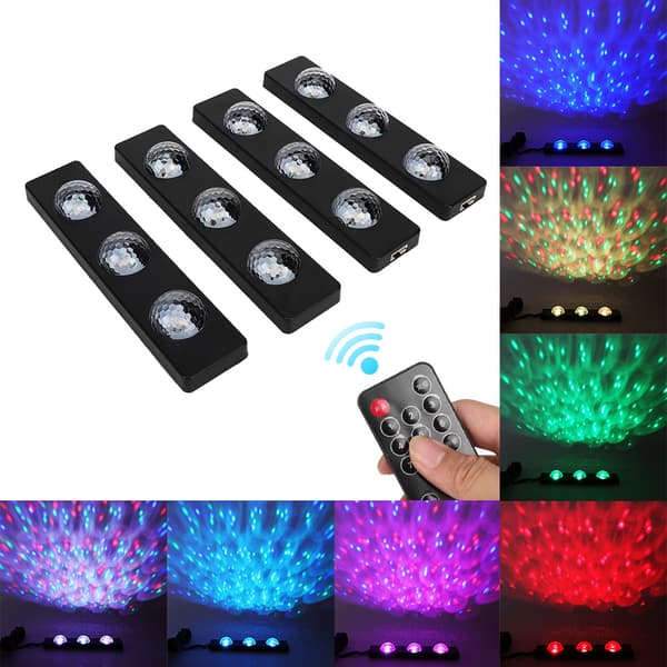 LED Stemningsslys med Stemmestyring for Bilens Interiør - Full av Stjerner og Fargerike Lys