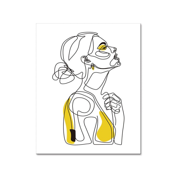 Minimalistisk stil för kvinnor på väggkonst Canvas Print Poster, Simple Abstract Sketch Ar