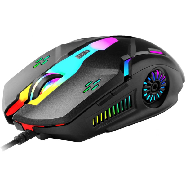 Ljusstark spelmus, trådbunden RGB-bakgrundsbelyst mus, Unive
