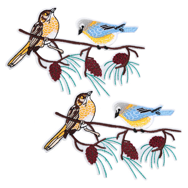 2 stk. DIY håndlavede fugleformede sy- og broderiklæde patches tøjtilbehør
