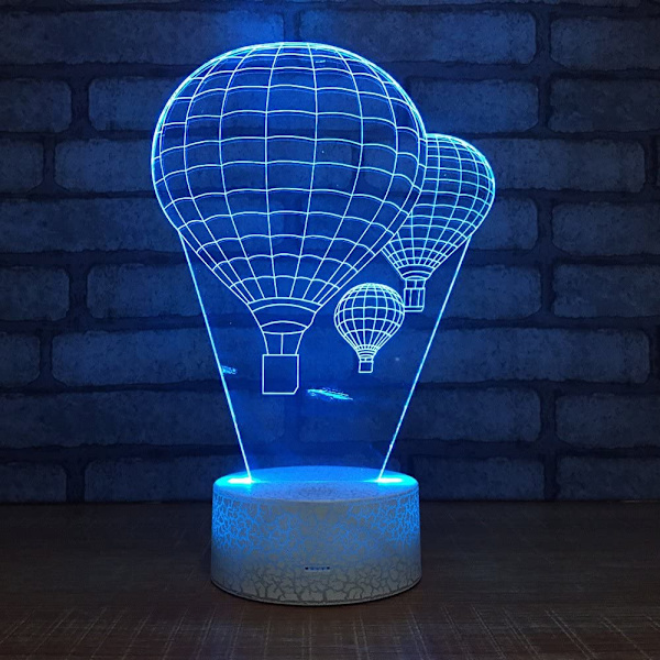 Heta luftballong nattlampa 3D visuell LED skrivbordslampa eld Bal