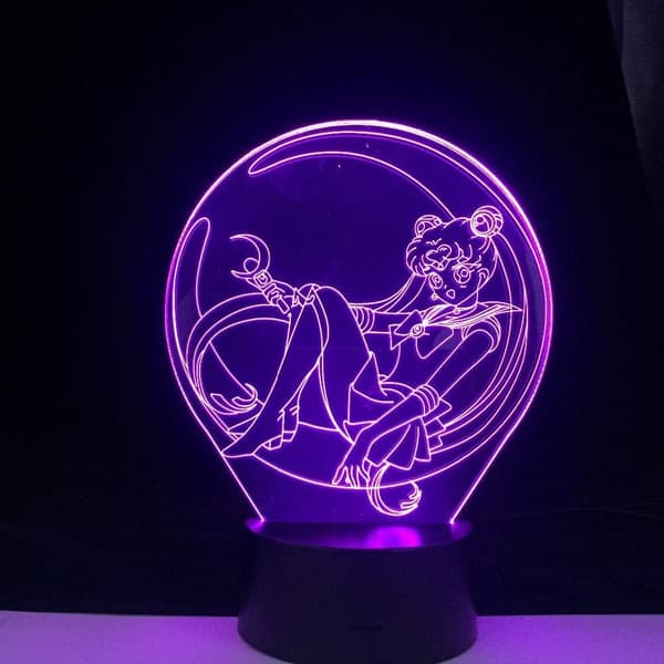3D Natlamper LED Sailor Moon Anime Lys 3D LED Lampe 7 Co