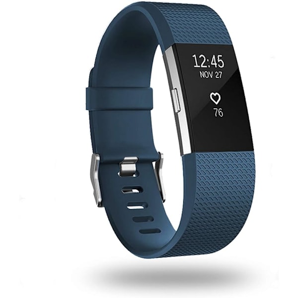Älykello, rannekkeen vaihtohihna yhteensopiva Fitbit Charge 2:n, Classic ja Special -mallien kanssa, säädettävät urheilurannekkeet (Tummansininen - L)