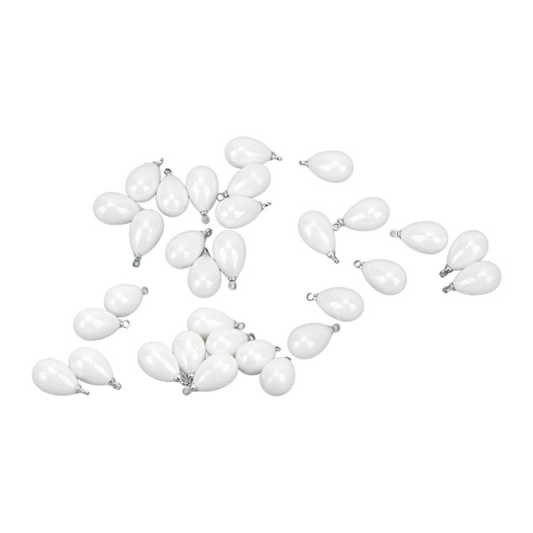 30 st pärlhänge Highlight droppformade pärlhänge DIY håraccessoarer skor väska örhänge tillbehör 10x17mm vit äggform