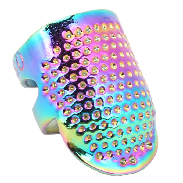 Thimble NonSlip Justerbar Fargerik Messing Fingerbeskytter 2 Modeller for Daglig Søm (M)