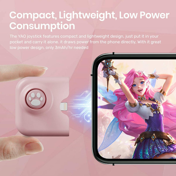 Mobil spelkontroll Joystick för iPhone (iOS 13.4 eller senare) Pink