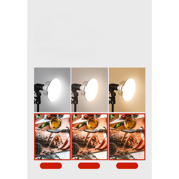 Fyllningsljus LED Videoljus Fotografisk belysning Fjärrkontroll Con