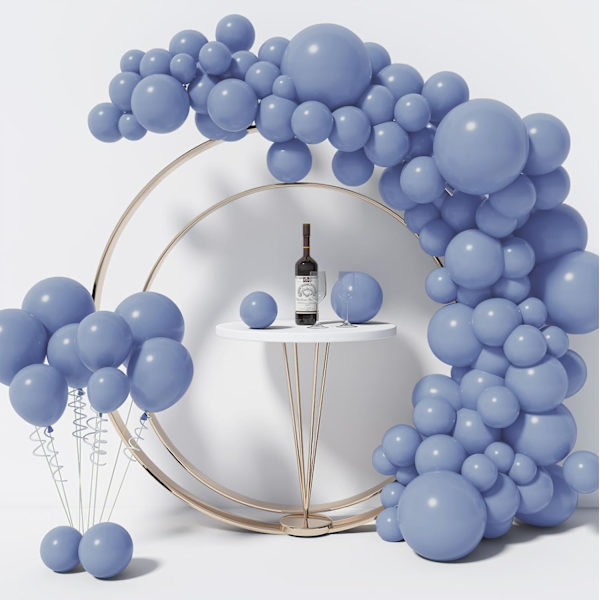 130 stk. støvet blå balloner i forskellige størrelser 18\" 12\" 10\" 5\" ballonbue guirlande sæt perfekt til fødselsdagsfest, dimission, babyshower, bryllup, Holi Dusty Blue