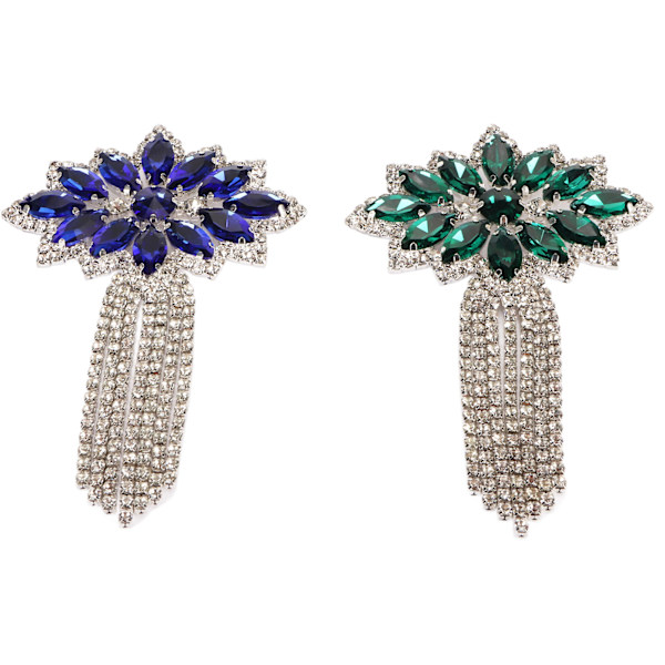 2 st kristallglas strass brosch 2 färger fashionabla dekorativa kristallglas strass tofs brosch stift för man kvinna