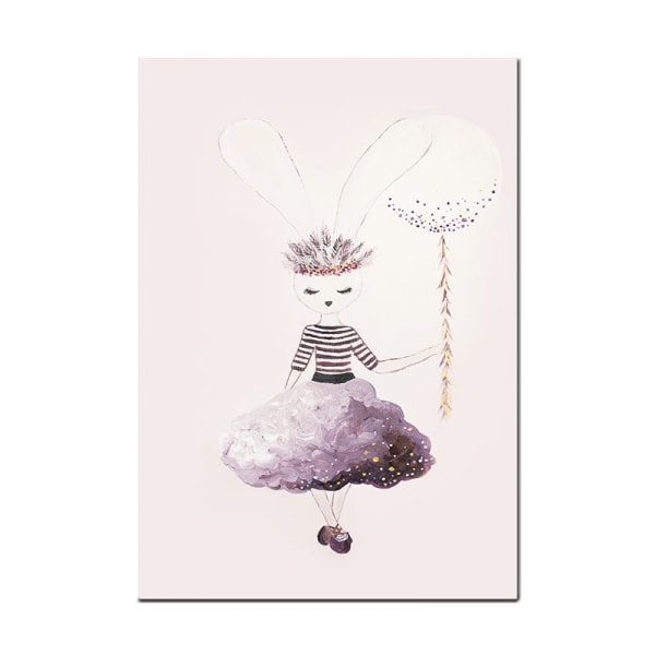 Tecknad Fairy Rabbit 4 Väggkonst Canvas Print Poste 20x30cm