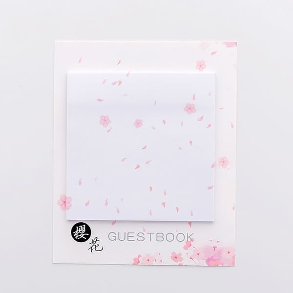 30 ark Sakura notesblok Oriental Cherry Sticky (Flyvende Sakura kronblad)