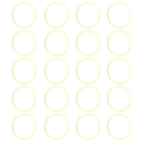 20 stk. Plastikringe Transparente Fleksible Løsblad Bogbinderinge til Skole Hjemmekontor Kort Dokument NotebookGul