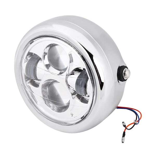 6,5 tuuman moottoripyörän 12V LED-lamppu etuvaloon, universaali, hopea