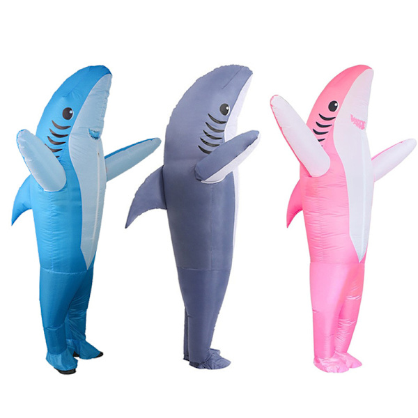 Ilmapallohaikostuumi - Puhallettavat Leuat Hyppypuku Hieno Pukeutuminen Hauska Carcharias Puku Cosplay-juhliin Pink