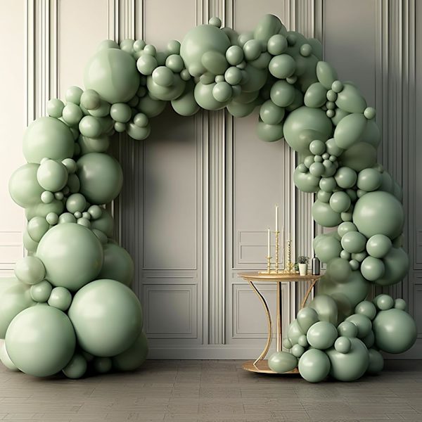 130 stk. salviegrønne balloner i forskellige størrelser 18\" 12\" 10\" 5\" ballonbue guirlande sæt perfekt til fødselsdagsfest, dimission, babyshower, bryllup, Holi Sage Green