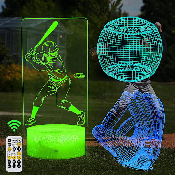 3D Baseball Nattlys for Jenterom, 3-Mønstre og Timer