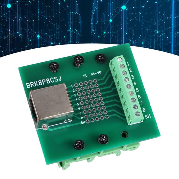 RJ45 Breakout Board Elbow Network Port Converter Terminal Board BRK8P8CSJ med brakett