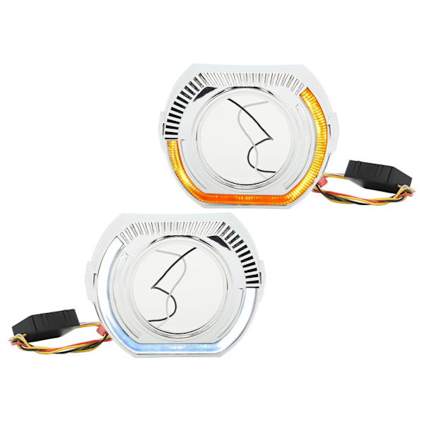 LED Angel Eyes Halo DRL Bågar 12V 5W Vänster Höger Ringöverdrag för 3 Tums Bi Xenon LED Dubbla Lins Strålkastare Vit Gul Ljus