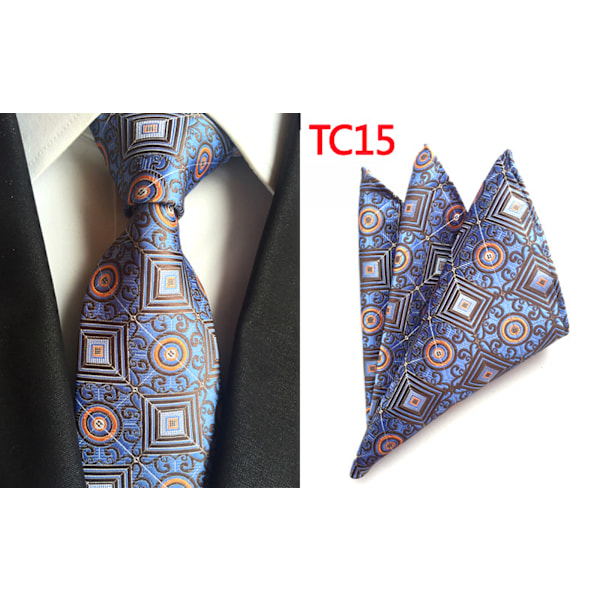 Herr slips Paisley vävd siden slips set med ficka Suqare F L