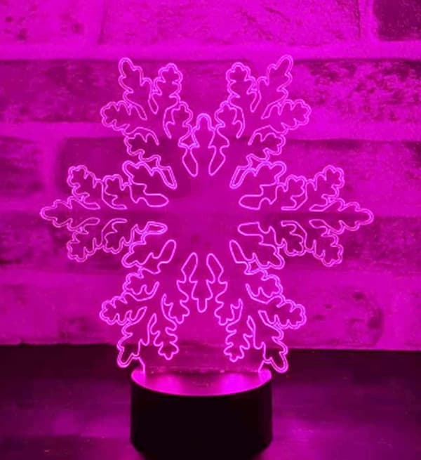 3D Snefnug Natlampe Illusion 7 Farveskiftende Touch