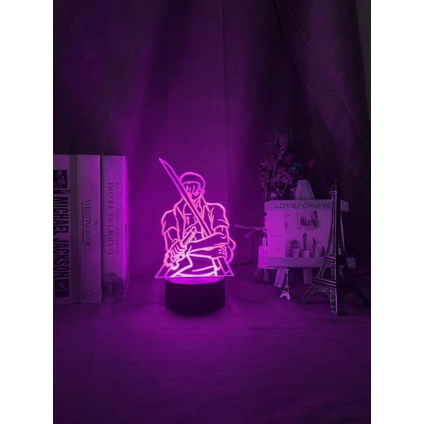 One Piece Luffy 3D Illusionslampa med Smart Touch, RGB-effekt, USB-driven, Kreativ 3D Japansk Animelampa