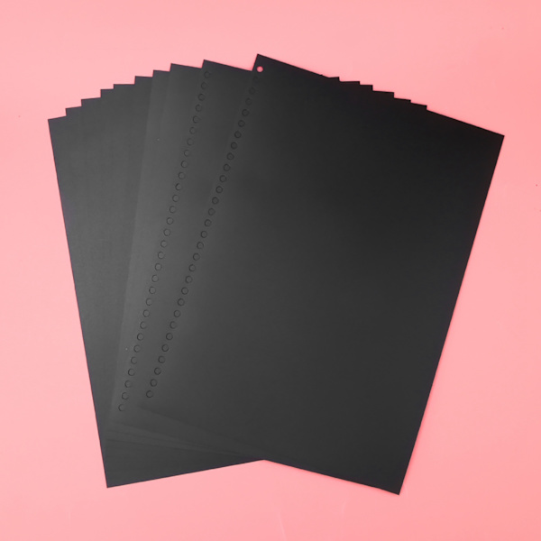 10 st svarta 30 hål A4 transparent PP bindemedelsfilm omslag hålslag dokumentmappar Ket