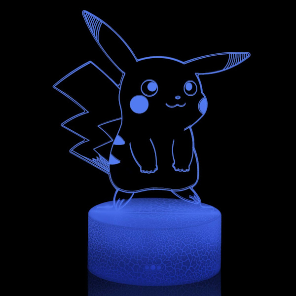 3D Illusionsnattlampa, 7 Färger Gradvist Bytande Touch-brytare USB Bordlampa för Semestergåvor eller Heminredning, Akryl