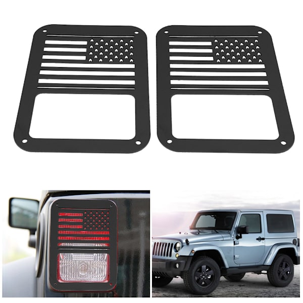 Sæt af Baglygte Dæksel Baglygte Lampe Beskyttelsesgitter til Jeep Wrangler 2007-2017 Type B