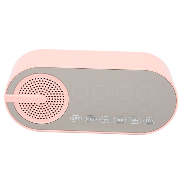 Digital klocka med Bluetooth-högtalare, LED-spegeldisplay, FM-radio, liten väckarklocka med dubbla alarm för sovrumskontor