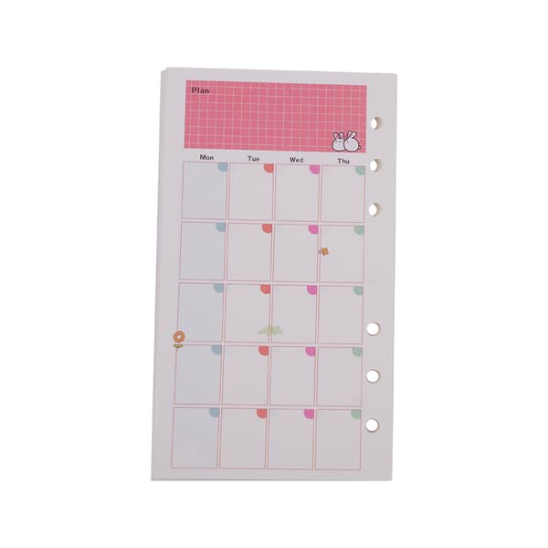 45 stk. farvede dagbogsrefill spiral notesbog udskiftning kerne 6 huller binder papir A6 månedsplan