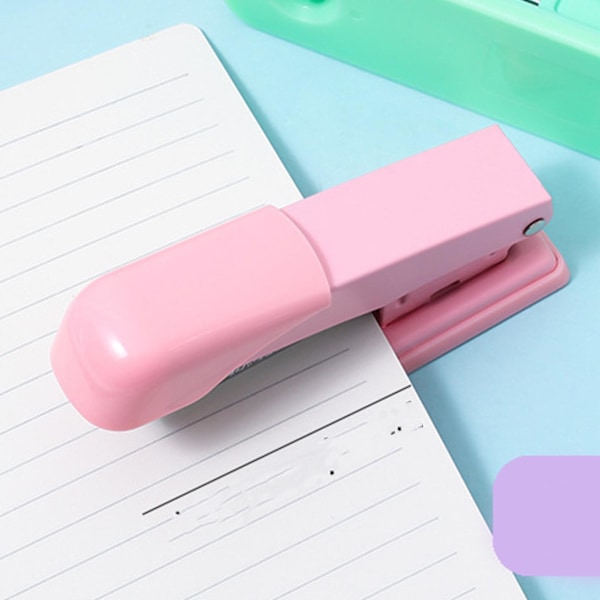 Kontorshäftapparat för 24/6 26/6 60 mm djup Ergonomisk ansträngningslös skrivbordsstapler för studentlärare Roseate