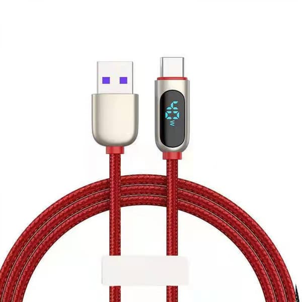 USB C-kabel, 1,2 m 40 W/5 A PD Hurtigopladnings Type-C-kabel med LE