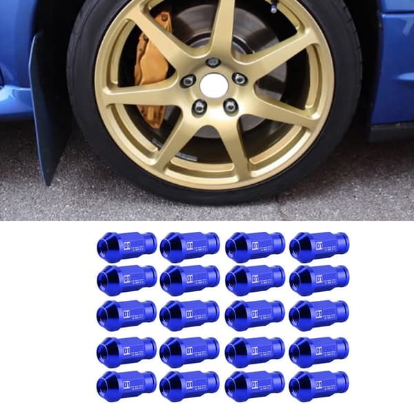 Bilskruv Racing Hjul Aluminium Mutter M12X1.5 (Blå)