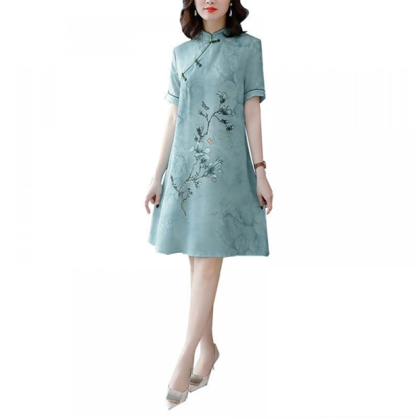 Dress(Green 3XL Suitable For Women Weighing 126-135 Grams)