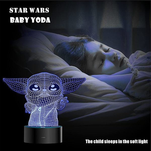 3D Illusjon Star Wars Nattlys, 4 Mønstre med Tidsfunksjon