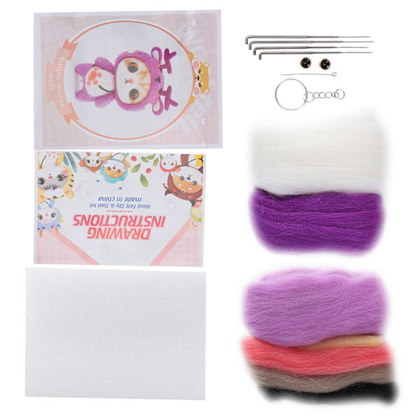 Nålfiltning Ull Kemisk Fiber Plyschdocka Tillverkning DIY Material Nål Handgjord Hantverk(201# Älg )