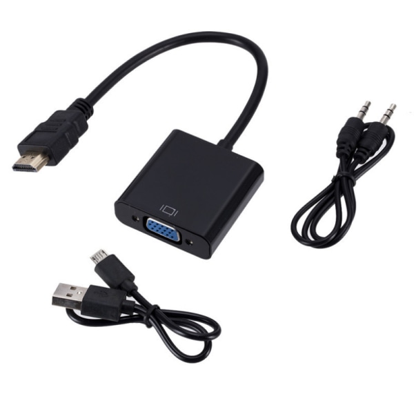 hdmi vga:han äänellä + virtalähde hdmi vga HD -sovitinkaapel